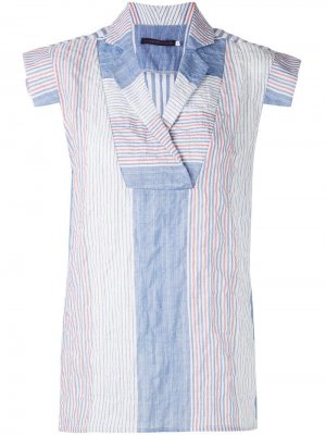 Блузка с воротником Harvey Faircloth. Цвет: синий
