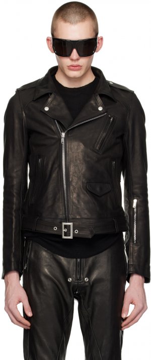 Черный - Кожаная куртка Lukes Stooges , цвет Black Rick Owens