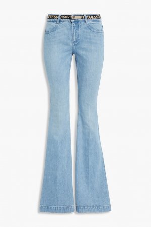 Расклешенные джинсы средней посадки с поясом, синий Stella McCartney
