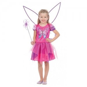Детское платье розовой бабочки (11214) 116 см RUBIE'S. Цвет: розовый