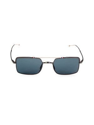 Прямоугольные солнцезащитные очки 49MM , цвет Black Iron Thom Browne