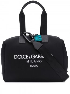 Дорожная сумка с логотипом Dolce & Gabbana. Цвет: черный