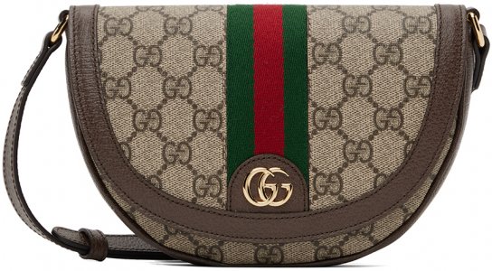 Бежевая сумка через плечо Ophidia Mini GG Gucci