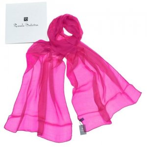 Шарф , натуральный шелк, 180х50 см, фуксия, розовый Renato Balestra. Цвет: розовый/фуксия