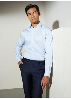 Синяя-белая мужская рубашка Comfort Fit с классическим воротником Brooks Brothers