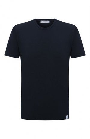 Хлопковая футболка Daniele Fiesoli. Цвет: синий