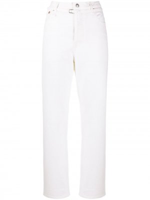 Укороченные джинсы с завышенной талией R13. Цвет: белый