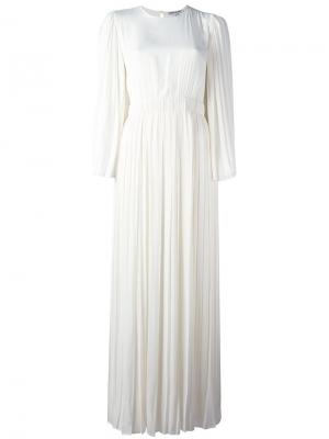 Плиссированное длинное платье Elizabeth And James. Цвет: белый