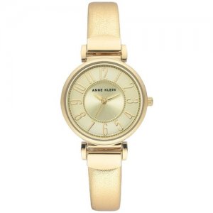 Наручные часы Leather, золотой, серебряный ANNE KLEIN. Цвет: золотистый