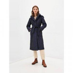 Куртка , демисезон/зима, удлиненная, силуэт прямой, карманы, пояс/ремень, капюшон, размер 38 DIXI COAT