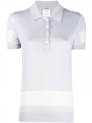 Рубашка поло с контрастными вставками Chanel Pre-Owned. Цвет: синий