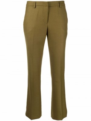 Укороченные расклешенные брюки Pt01. Цвет: зеленый
