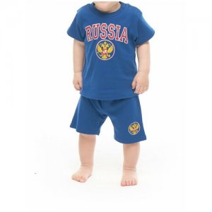 Комплект одежды  детский, шорты и футболка, размер 18-24 мес, синий Atributika & Club. Цвет: синий
