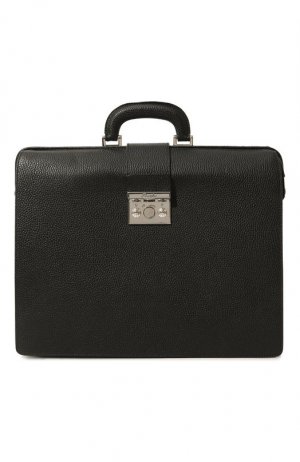 Кожаный портфель Pineider Firenze 1774. Цвет: чёрный