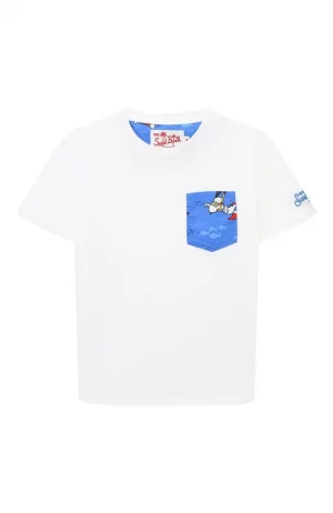 Хлопковая футболка MC2 Saint Barth. Цвет: белый