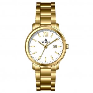 Profile Кварцевые женские часы из нержавеющей стали с белым циферблатом 40245GPN101 Westar