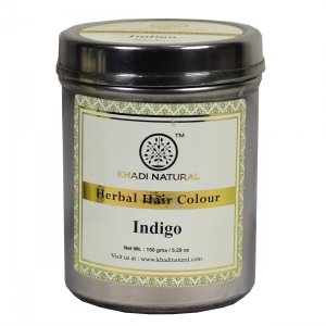 Натуральная краска для волос Индиго (150 г), Herbal Hair Color Indigo, Khadi Natural