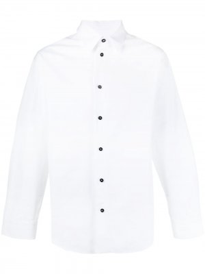 Рубашка с длинными рукавами и надписью Jil Sander. Цвет: белый