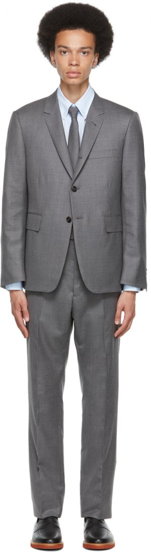 Серый классический костюм 120s Thom Browne