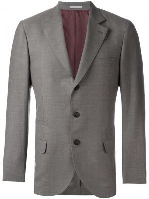 Пиджак с карманами клапанами Brunello Cucinelli. Цвет: коричневый