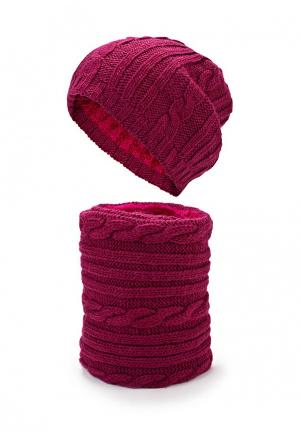 Комплект шапка и шарф Salomon SET BEANIE NECK WARM. Цвет: фиолетовый