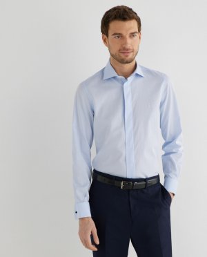 Мужская хлопковая рубашка стандартного кроя , светло-синий Florentino