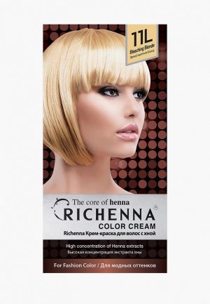 Краска для волос Richenna с хной корейская Color Cream, Bleaching Blonde, 11L. Цвет: белый