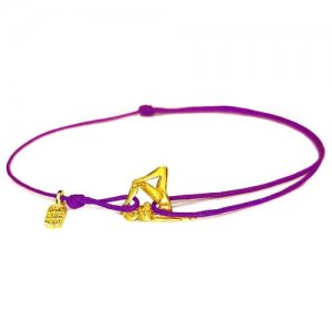 Браслет Гимнастка MB0254-Au585-TPU фиолетовый, размер 22 см Amorem. Цвет: фиолетовый