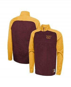 Мужская бордовая куртка washington commanders combine authentic o-line raglan half-zip jacket New Era