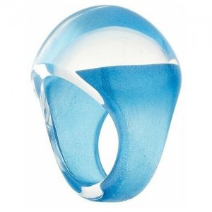 Кольцо , размер 17.5, голубой Lalique. Цвет: голубой