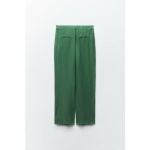Брюки Zara, размер XL, зеленый ZARA. Цвет: зеленый