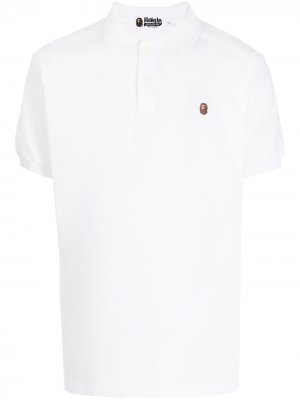 Рубашка поло с короткими рукавами и логотипом A BATHING APE®. Цвет: белый