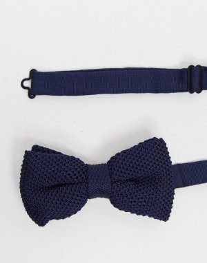 Трикотажный галстук-бабочка -Темно-синий Gianni Feraud