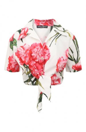 Хлопковая рубашка Dolce & Gabbana. Цвет: розовый