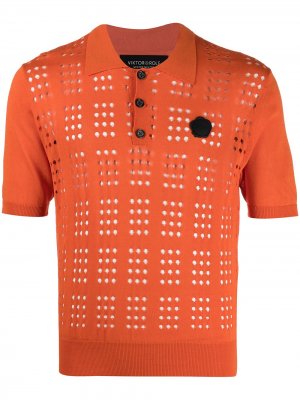 Сетчатая рубашка поло Viktor & Rolf. Цвет: оранжевый