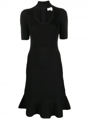 Платье с баской и короткими рукавами Michael Kors. Цвет: черный