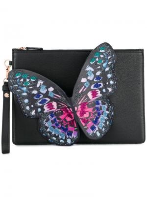 Flossy butterfly clutch bag Sophia Webster. Цвет: черный