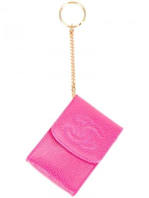 Брелок-сумочка с логотипом СС Chanel Vintage. Цвет: розовый и фиолетовый
