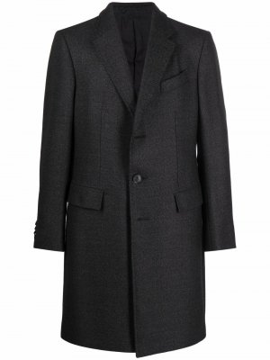 Однобортное пальто строгого кроя Ermenegildo Zegna. Цвет: серый