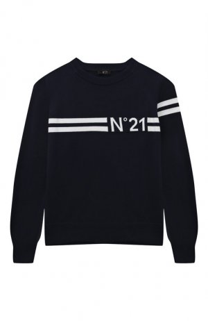 Хлопковый пуловер N21. Цвет: синий