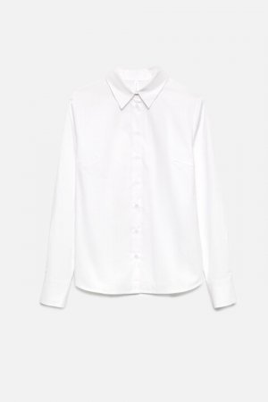 Блузка-рубашка Cambridge базовая полуприталенная befree. Цвет: белый