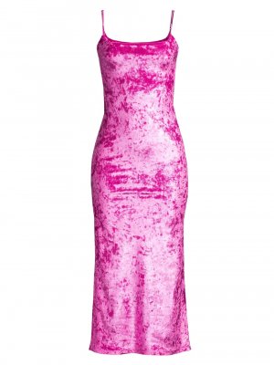 Бархатное платье-комбинация Kim Crushed Velvet , розовый Delfi