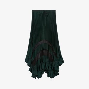 Плиссированная юбка миди Selode с асимметричным подолом , цвет verts Claudie Pierlot