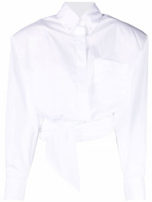 Tie-waist cotton shirt Alexandre Vauthier. Цвет: белый