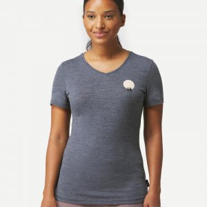 Женская рубашка из мериноса с короткими рукавами - Travel 500 FORCLAZ, цвет blau Forclaz