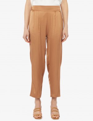 Атласные брюки с эластичной спинкой , коричневый Manila Grace