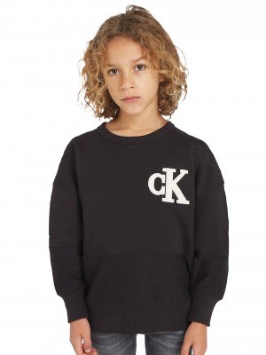 Свободный детский свитшот , черный Calvin Klein