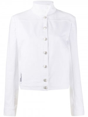 Джинсовая куртка с воротником-стойкой Courrèges. Цвет: белый