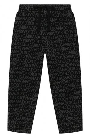 Хлопковые джоггеры Dolce & Gabbana. Цвет: чёрный