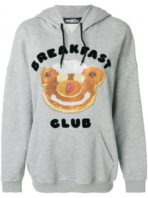 Толстовка Breakfast Club с капюшоном Jeremy Scott. Цвет: серый